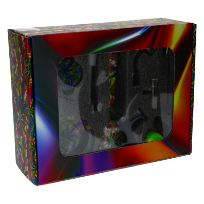 COFFRET BANG EN VERRE MULTI ACCESSOIRES LEAF HEMP COLORFUL